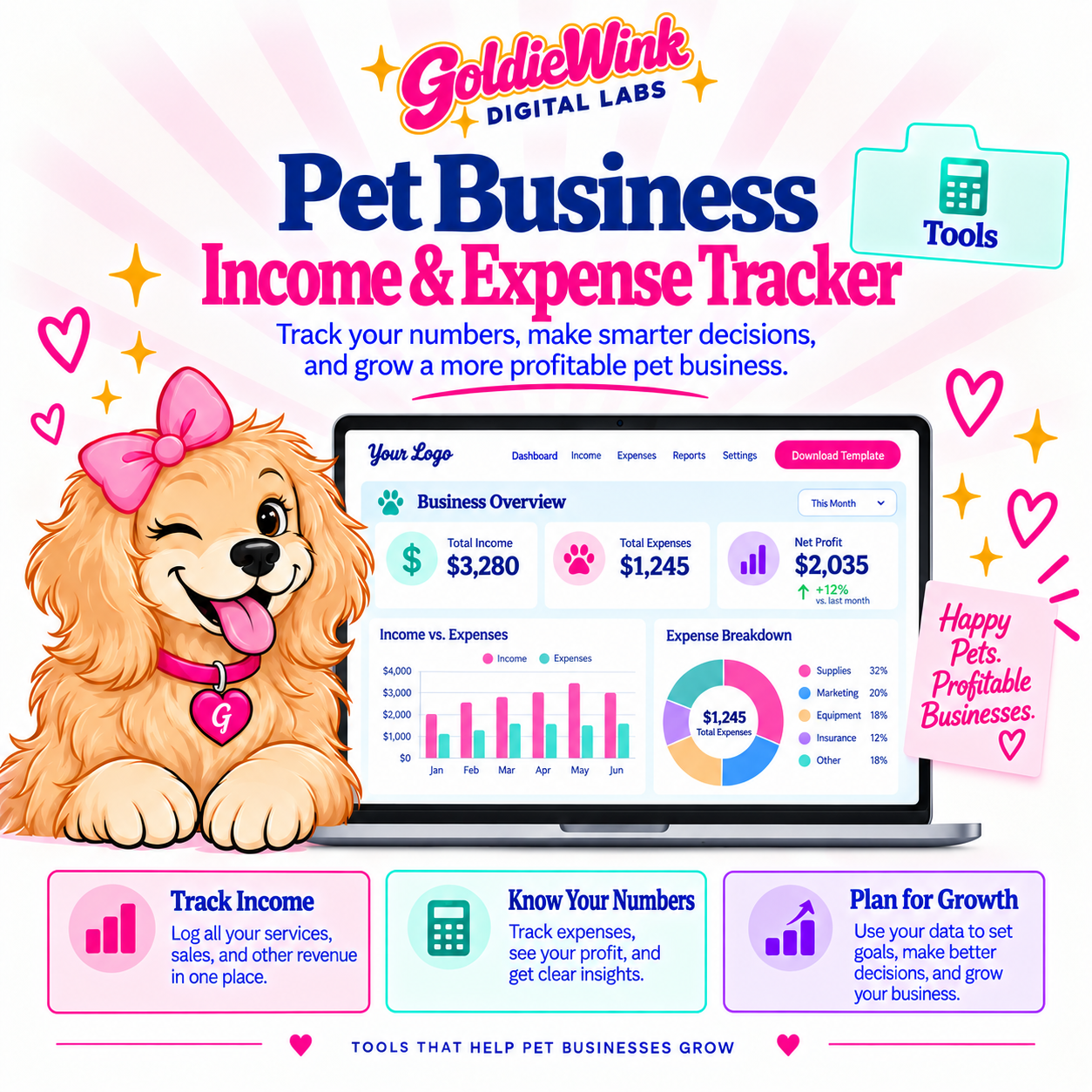 Pet Business Income and Expense Tracker