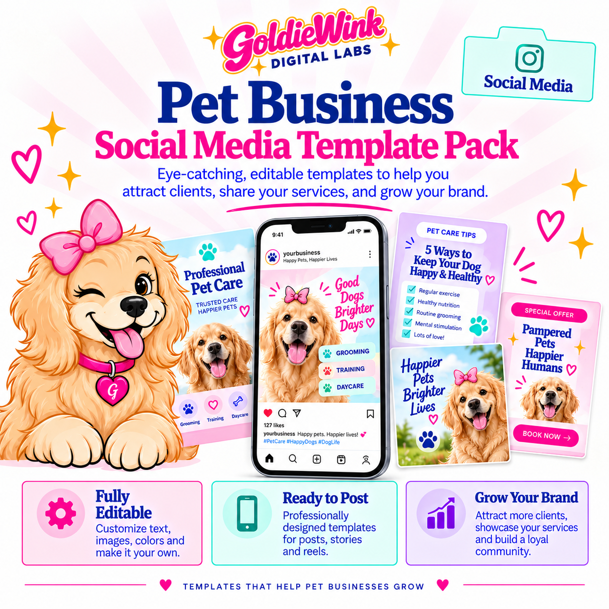 Pet Business Social Media Template Pack