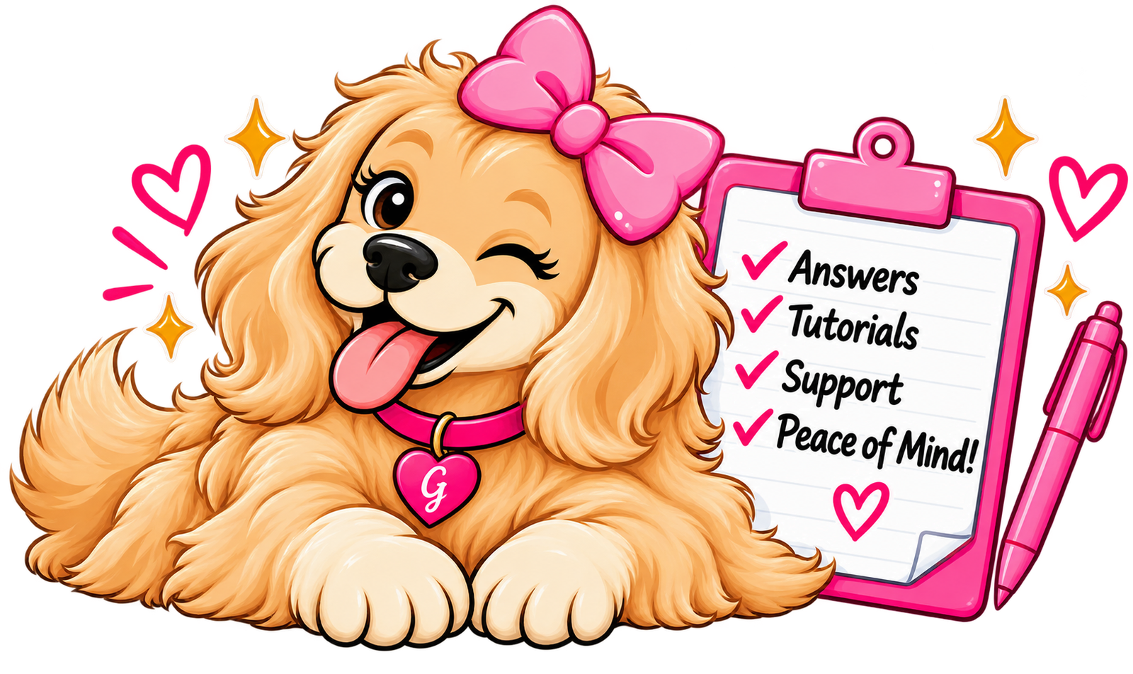GoldieWink support mascot
